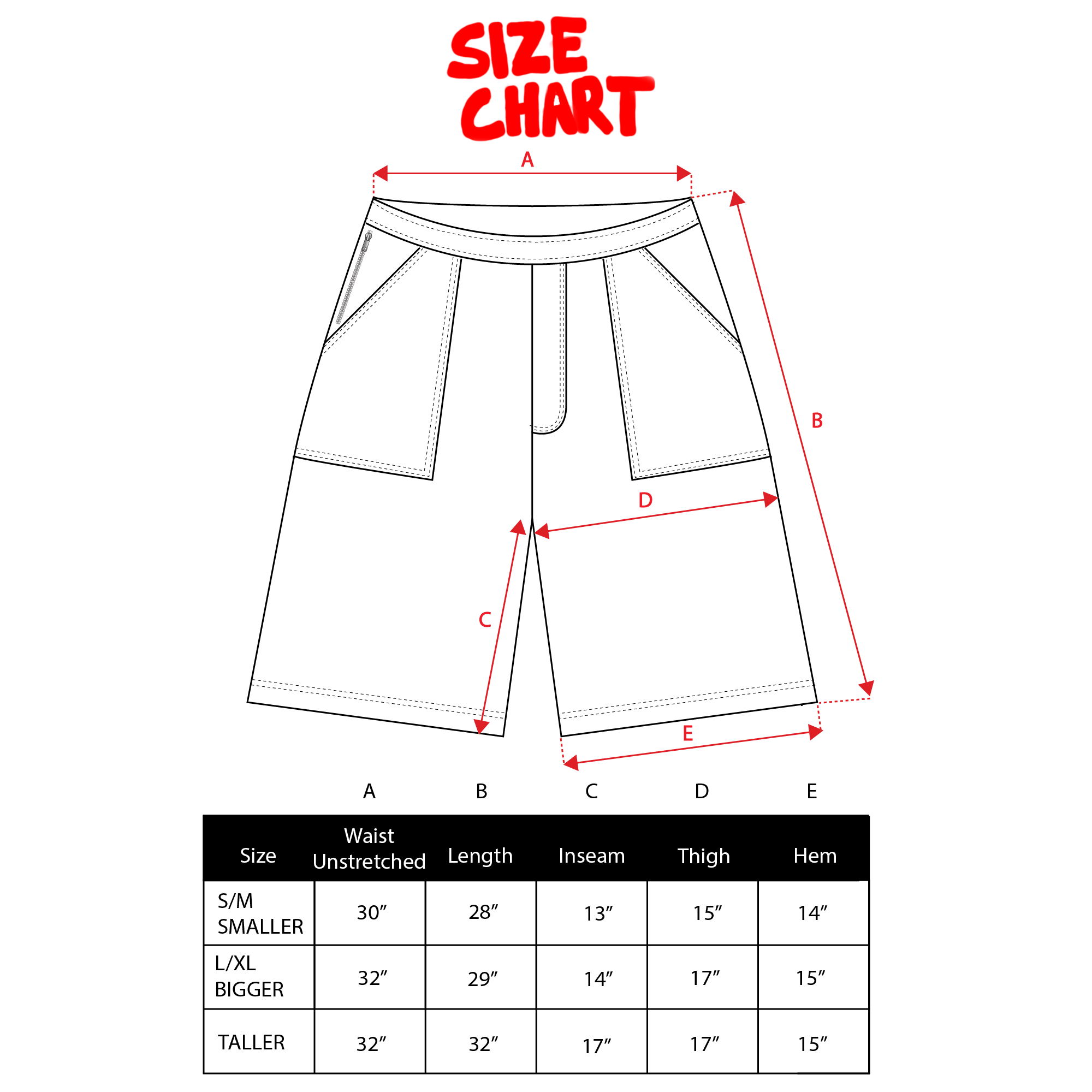 Caleb's Red Long Sweat Shorts