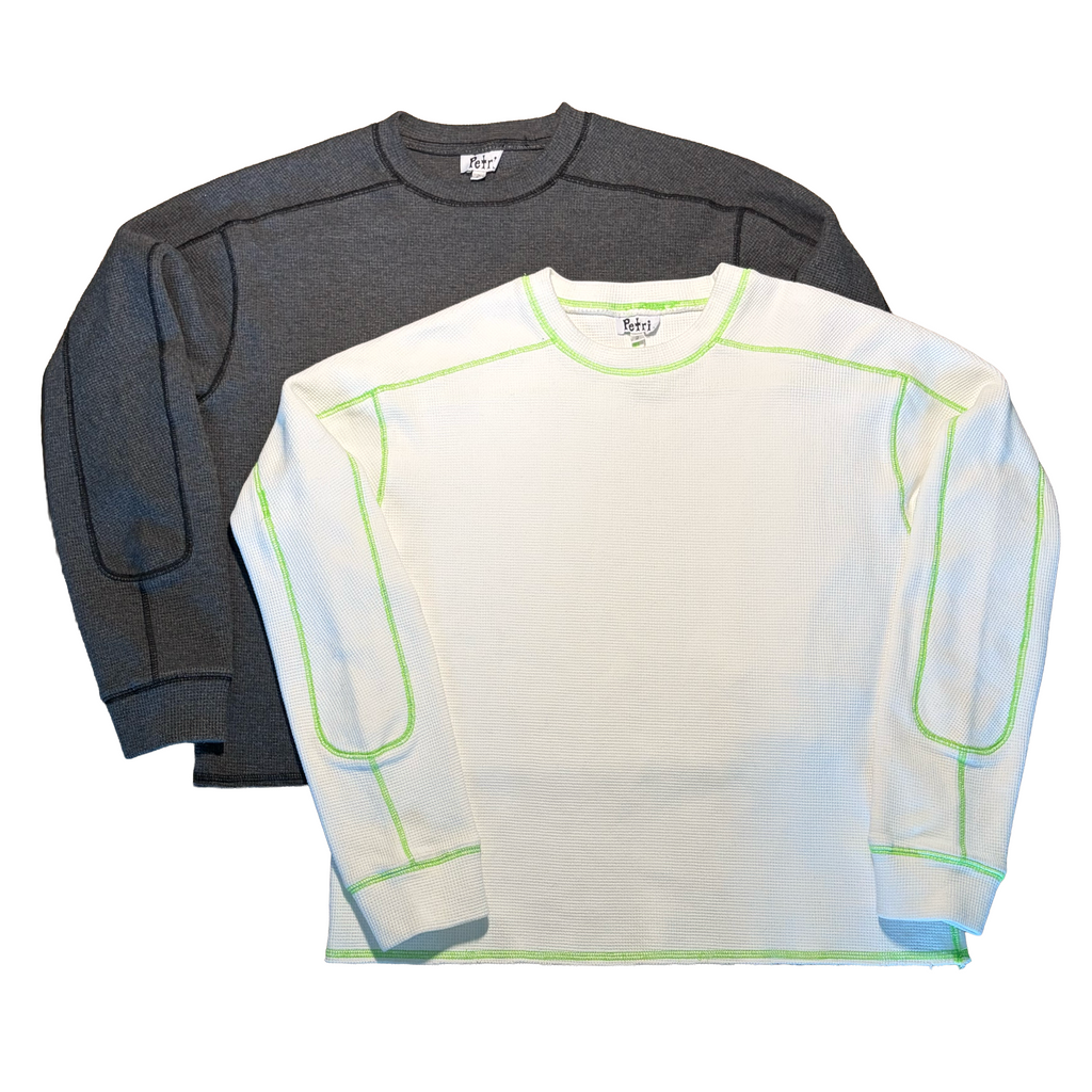 う*に様 Rosen Kreuz VINTAGE WAFFLE KNIT アイボ Paneled Waffle Knit Crewneck – Petri