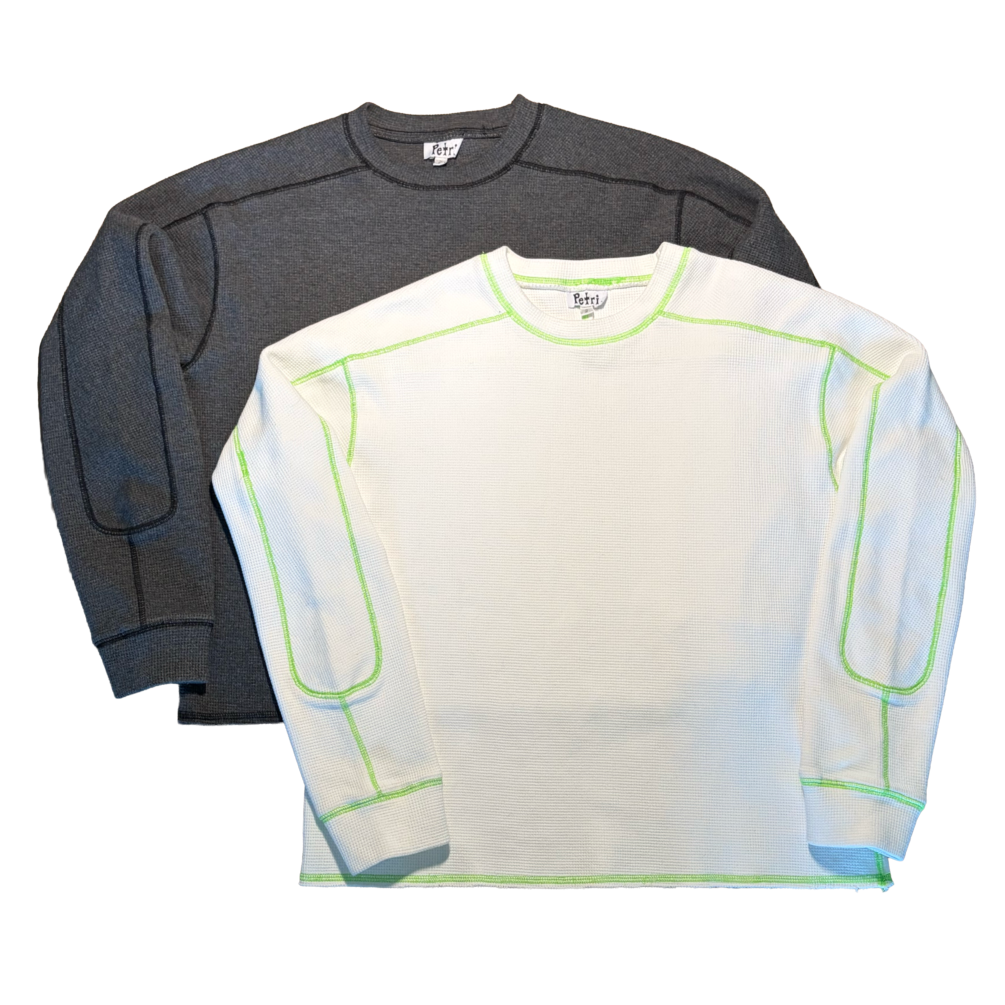 Paneled Waffle Knit Crewneck