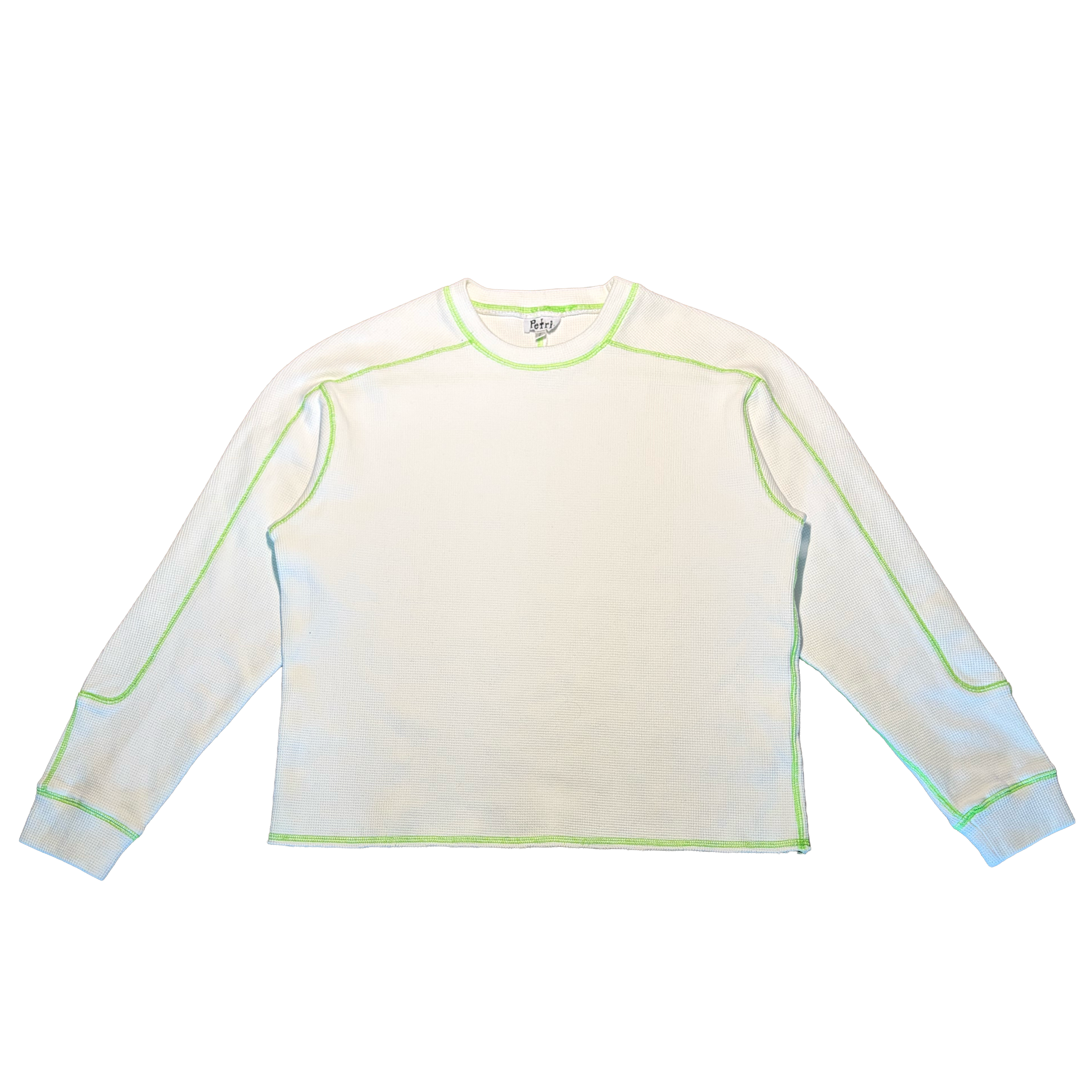 Paneled Waffle Knit Crewneck